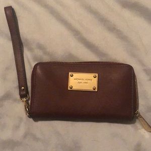 Michael Kors Maroon Wristlet Wallet